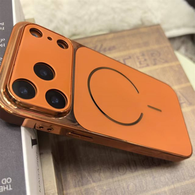 AG Matte Großfenster-Hülle für Apple iPhone 17 Air 16 15 14 13 Pro Max Plus mit MagSafe Unterstützung in Orange - Bild 1