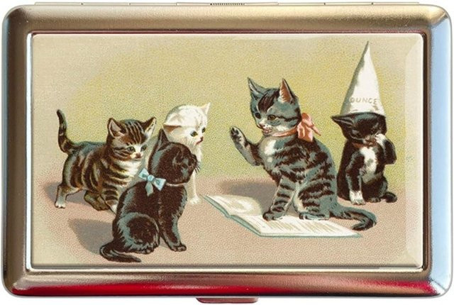 Multifunktionales Kartenetui aus Metall im Vintage-Stil mit Schnappverschluss, Mehrfarbig - Bild 1