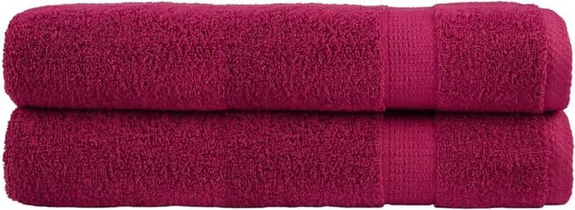 vidaXL Premium Handtücher Set aus Baumwolle in Rot, 2 Stück, 600 g/m2, Breite: 100 cm, Länge: 200 cm - Bild 1