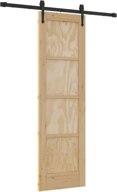vidaXL Schiebetür ORKDAL aus massivem Kiefernholz, Farbe: Braun, B: 152,5 cm, H: 198,5 cm - Bild 1