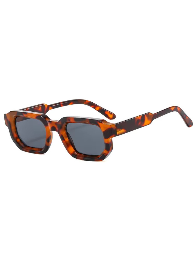Quadratische Sonnenbrille Damen, Vollrand, Kunststoff, Multicolor, Braun - Bild 2