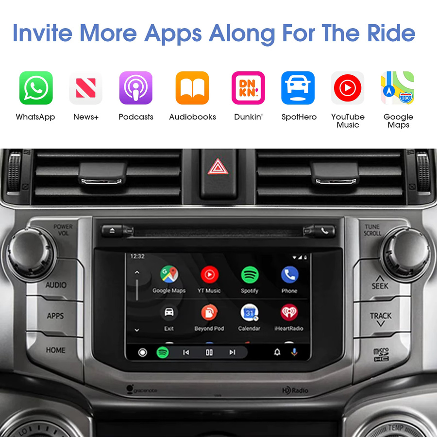 LEXXSON Kabelloser CarPlay und Android Auto Adapter für Toyota mit Entune 2.0, Upgrade-Decoder-Box für Corolla, Tacoma und Camry, Schwarz - Bild 3