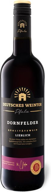 Deutsches Weintor Dornfelder Qualitätswein lieblich Rotwein 2024 0,75 l - Bild 1