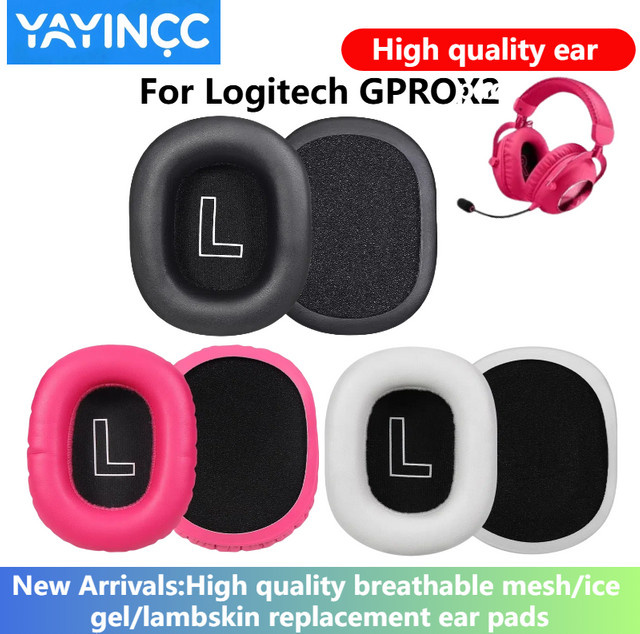 YAYINCC Ersatz Protein Leder Memory Foam Ohrpolster in Weiß für Logitech G PROX 2 Headset Reparatur-Set - Bild 1