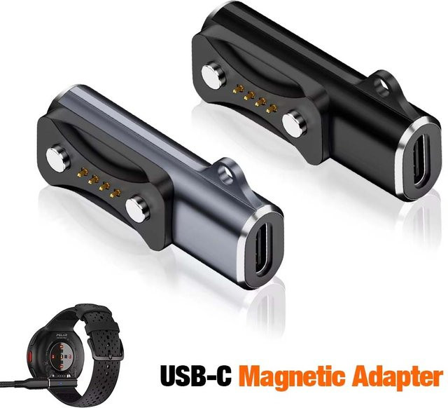 USB-C auf magnetischer Ladekabeladapter für Polar Pacer, Pacer Pro, Ignite 3, Vantage V3, Vantage M3 und Grit X2 Pro in Grau - Bild 1