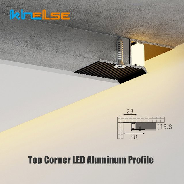 Khelse LED-Aluminiumprofil für Decken-Ecken, rahmenlos und eingebettet, weißes lineares Licht zur Wanddekoration - Bild 1