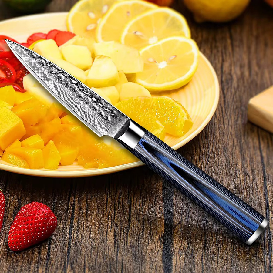 Xituo Damaststahl Schälmesser in Blau, 3,5 Zoll Paring Knife aus Edelstahl - Bild 4