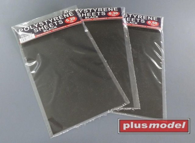 plusmodel Polystyrolplatten schwarz, 0,2 - Bild 1