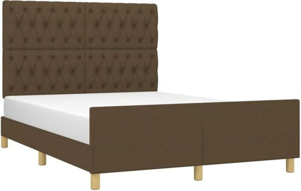 Polsterbett vidaxl in Braun aus Stoff und Holzwerkstoff, B/T: 140 x 190 cm - Bild 1