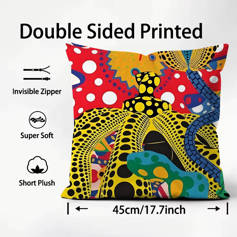 Hot Art K-Kusama Yayoi Kissenbezug, quadratisch, Multicolour, B/T/H: 30 x 30 x 30 cm - Bild 2