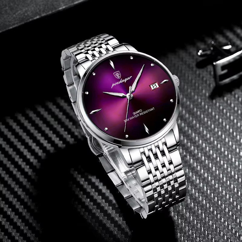 POEDAGAR Armbanduhr Edelstahl, Quarz, Datum, Herren - Bild 3