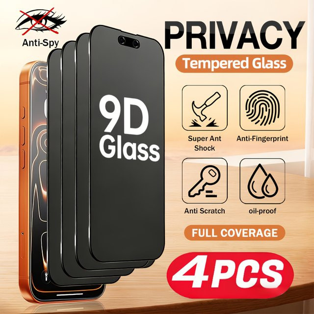 NNBILI 4er-Pack Sichtschutzfolie aus gehärtetem Glas für iPhone 17 Pro Max, transparent - Bild 1