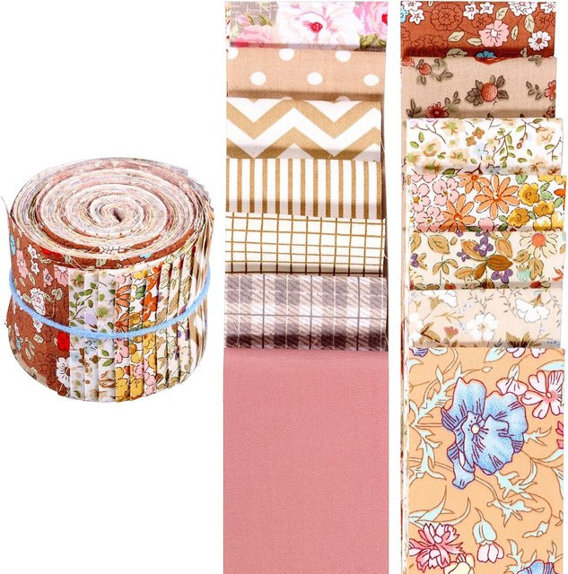 84 Stück gesteppter Gelee-Stoff in Multicolour, weicher Blumen-Patch-Stoff für DIY-Bastelprojekte, B: 6,35 cm x H: 48,26 cm - Bild 1