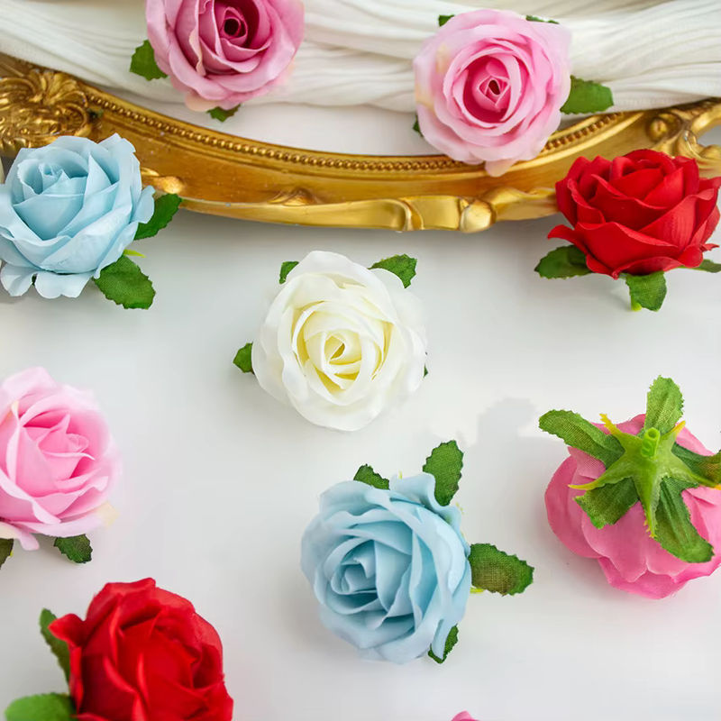 Künstliche Seidenrose als Einzelstiel in Rot oder Mehrfarbig für Hochzeiten, Garten und DIY-Dekoration - Bild 4