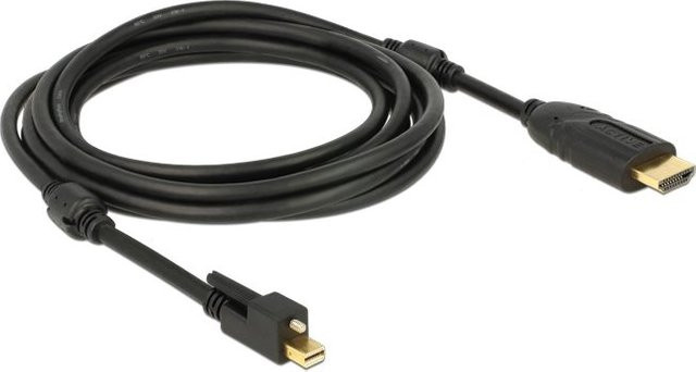 Delock Mini DisplayPort 1.2 auf HDMI Kabel 4K Aktiv in Schwarz mit 3 m Länge - Bild 1