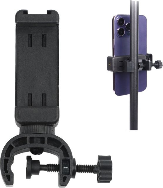 VIBRATITE 360 Grad drehbarer Mikrofonständer mit Stativhalterung für Smartphones in Schwarz - Bild 1