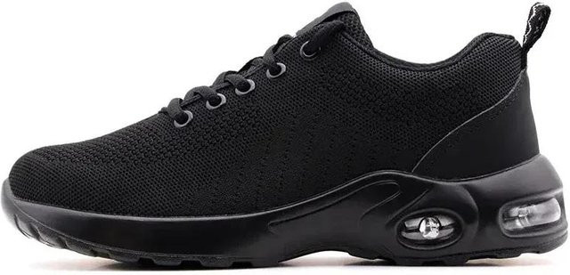 Atmungsaktive Arbeitssicherheitsschuhe als Sneaker für Herren und Damen mit Stahlschutzzehen und durchstichsicherer Zealous Sole in Schwarz, Größe 39 - Bild 1