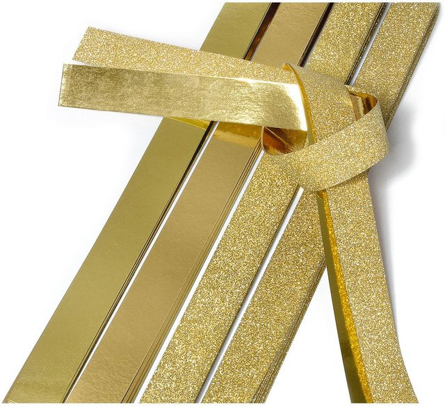 Gebrüder Bertels Papierstreifen Glitter in Gold für deine Weihnachtsdekoration - Bild 1