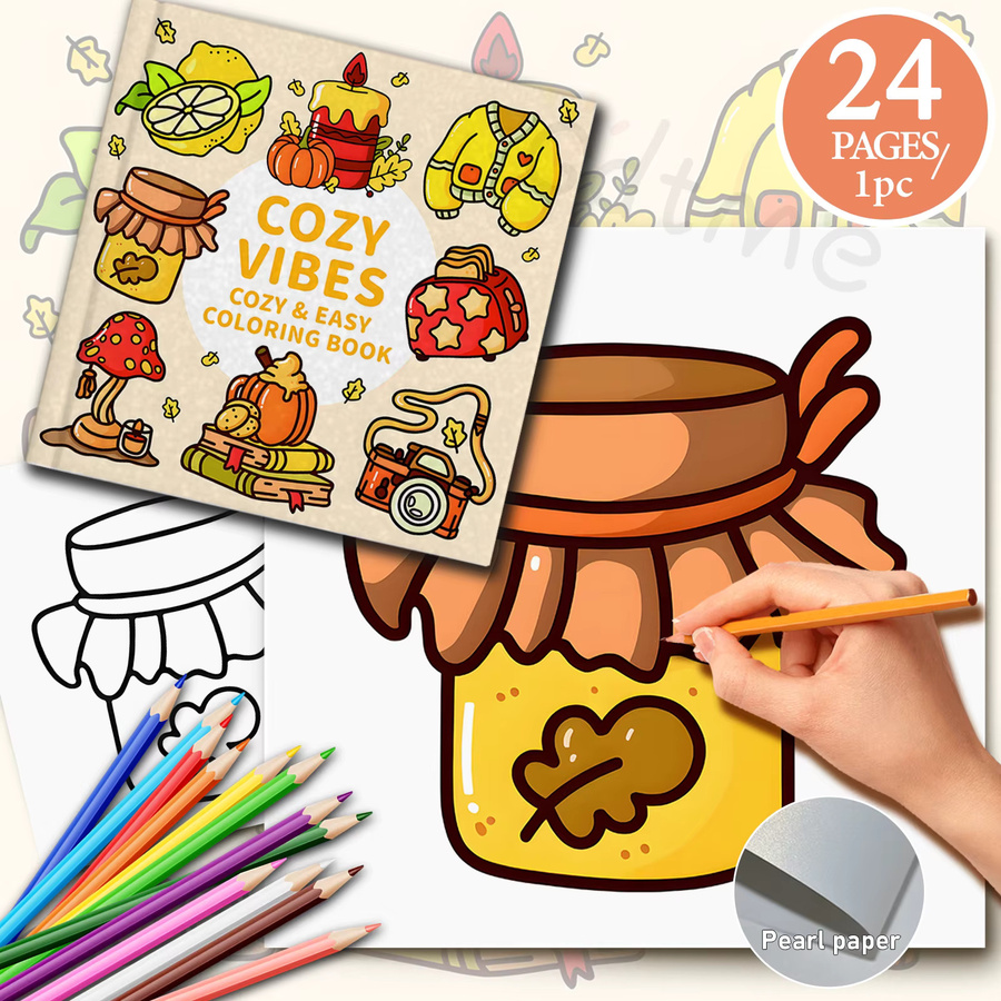 VIBES Malbuch mit Cartoon-Motiven für Erwachsene und Jugendliche in Multicolour zur Entspannung und zum Stressabbau - Bild 2