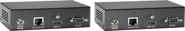 LevelOne HVE-9200 HDMI-über-Cat-5-Verstärkerset mit HDBaseT, 100m Reichweite, Schwarz - Bild 1