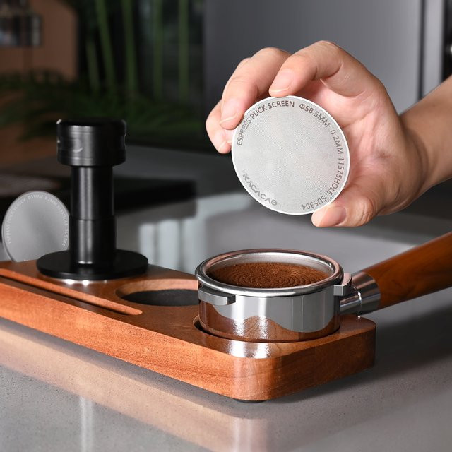 KACACAO Espresso Puck Screen aus Edelstahl in Silber, Durchmesser: 58,5 mm, Dicke: 0,2 mm - Bild 1