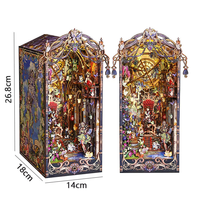 Battoom Magische DIY-Buchnischen-Bausätze, Miniatur-Puppenhaus, 3D-Puzzle, Holz, mit LED-Beleuchtung - Bild 2