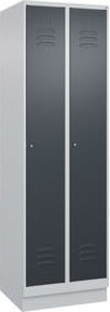 C+P Spind Classic PLUS Garderobenschrank mit Sockel, 2 Abteile, Grau/Anthrazit, H x B x T: 195 x 60 x 50 cm - Bild 1