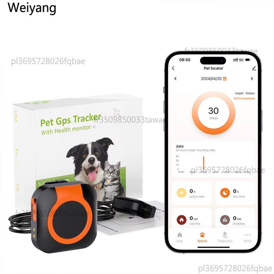 NUOYING Smartes GPS-Halsband für Hund und Katze mit 4G-Netzwerk und IPX6 Wasserdichtigkeit in Weiß - Bild 3