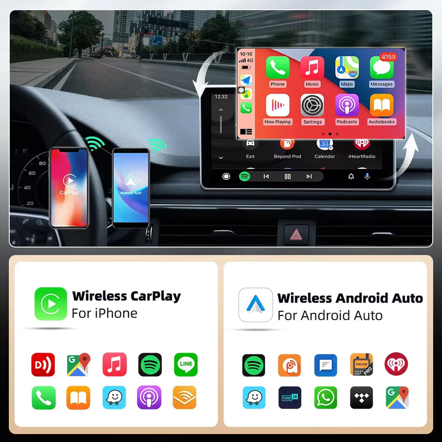 Torek Kabelloser CarPlay und Android Auto Adapter 2025 in Schwarz mit 5 GHz WLAN und Bluetooth 5.0 für werkseitig verkabelte Systeme - Bild 3