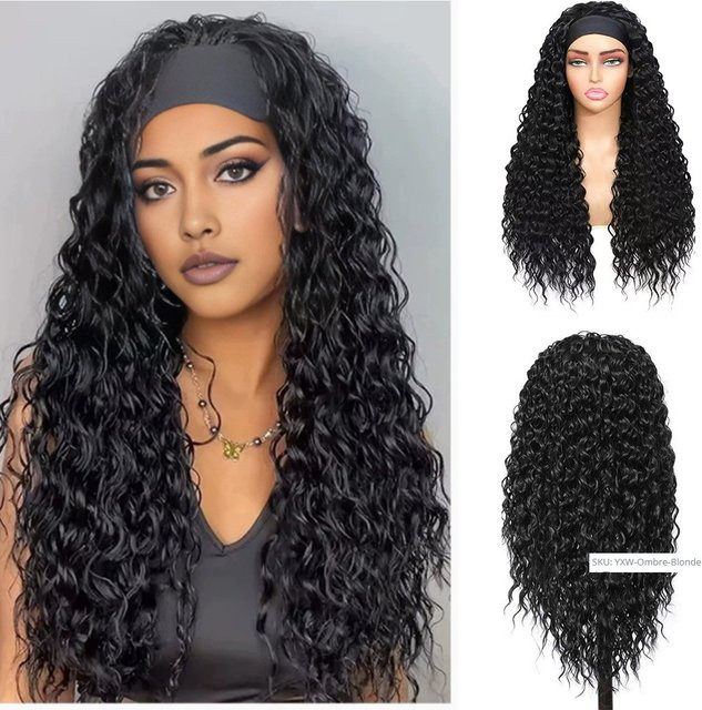 G&T Wig Stirnband-Perücke, nasse und gewellte Wellen, 24 Zoll, Damen - Bild 1