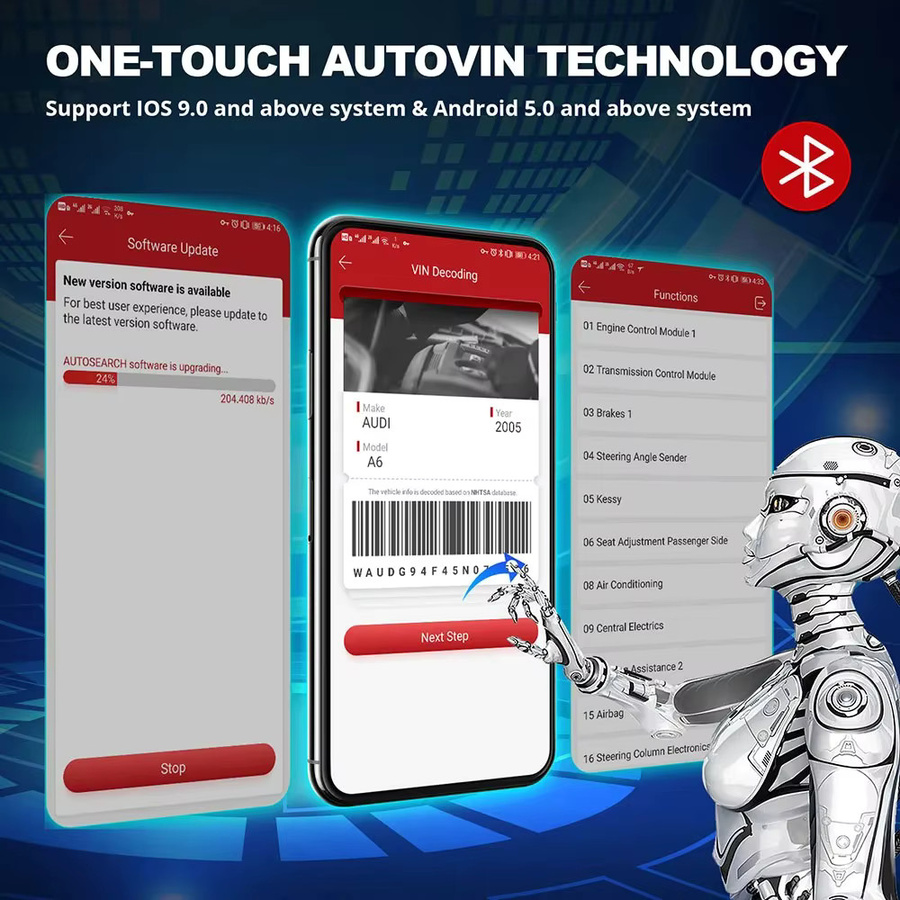 THINKCAR thinkdiga 2 KINGBOLEN ediag plus OBD Scanner für deutsche Autos mit ECU Codierung und aktiven Tests in Schwarz - Bild 5