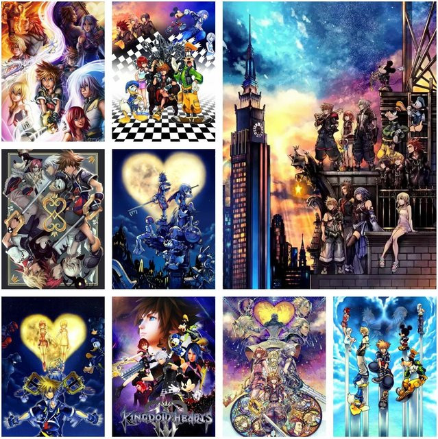 52TOYS Diamond Painting Kit Kingdom Hearts DIY Kreuzstich Set Multicolor B: 30,0 cm, H: 30,0 cm, T: 20,0 cm - Bild 1