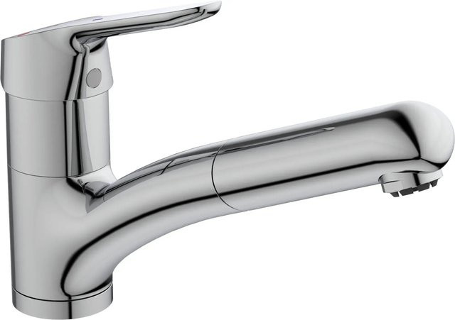 Ideal Standard Küchenarmatur Ceraflex mit herausziehbarer Handbrause, Einhebelmischer, Niederdruck, Chrom/Silber - Bild 1
