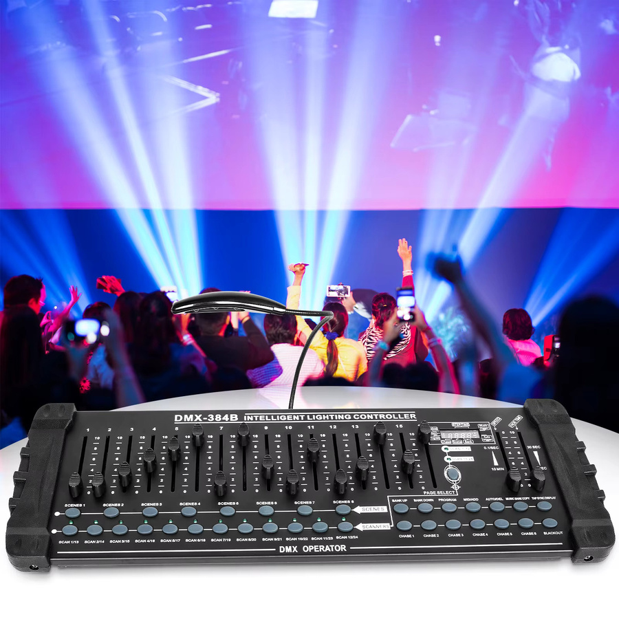 Nitehop DMX 512 Controller, 384-Kanal DMX und MIDI Konsole für Bühnenbeleuchtung in Schwarz - Bild 4
