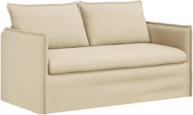vidaXL Sofa in Creme mit Stoffbezug und Metallrahmen B/T/H: 156 x 82 x 85 cm - Bild 1