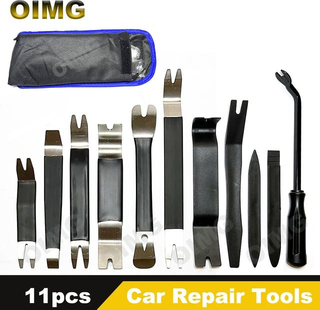 Metall Auto Tür Clip Trim Remover Set für Innenverkleidung und Radioeinbau, Schwarz - Bild 1