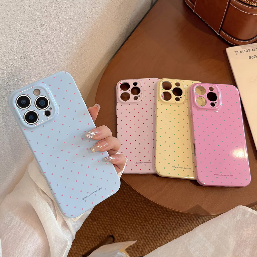 MUQGEW iPhone Schutzhülle mit Koreanischen Macaron Farben und Polka Dots, Stoßfestes Soft Cover in Multicolour für iPhone 17 Air 16 15 14 13 12 11 Pro Max XS XR X 7 8 Plus - Bild 2