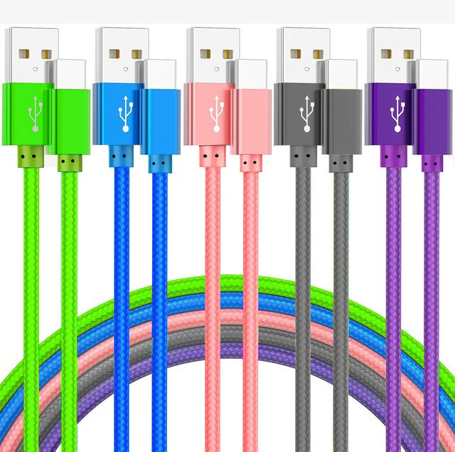 Samsung USB-A auf USB-C Datenkabel in Blau, nylon geflochtenes Schnellladekabel für Android-Geräte und Handys - Bild 1