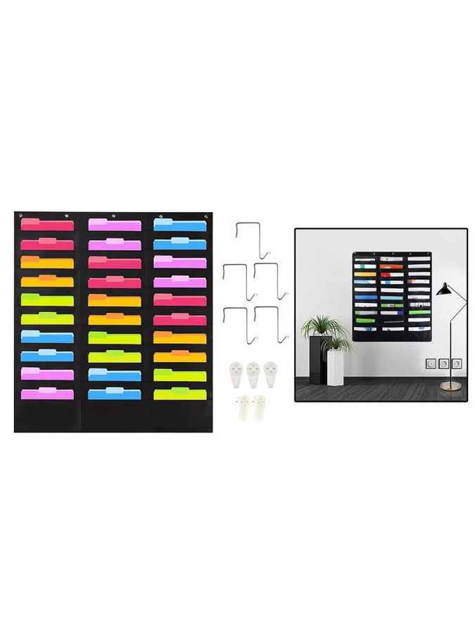 Taschen-Organizer mit 30 Fächern aus Kunststoff für Scrapbooks und Büro als Wanddeko-Aufhänger - Bild 6