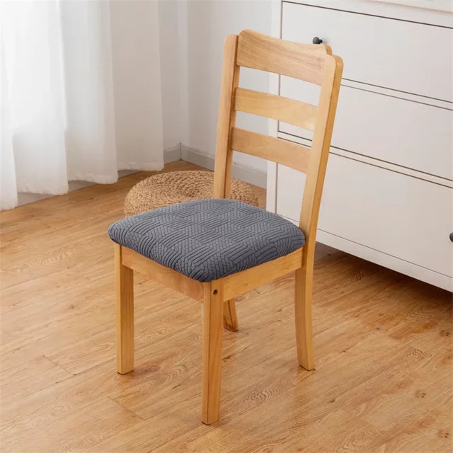 WANERQU Stretch-Jacquard-Stuhlhussen für Esszimmer, elastische und schmutzabweisende Sitzbezüge in Grau - Bild 1