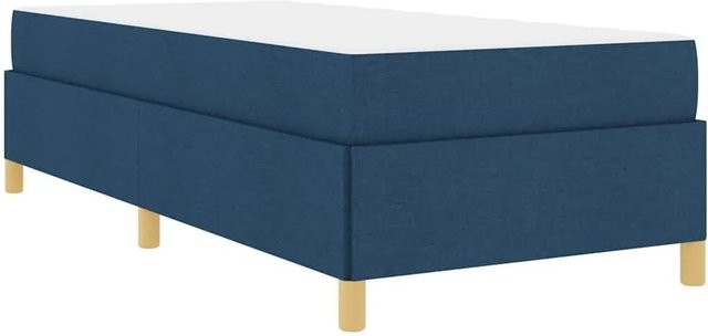 vidaXL Bettrahmen mit Matratze Blau aus Stoff, B/T/H: 90 x 200 x 203 cm - Bild 1