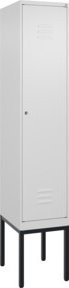 C+P Spind Classic PLUS Garderobenschrank mit 1 Abteil, Zylinderschloss, 4 Garderobenhaken und mittiger Trennwand, H x B x T: 212 x 40 x 50 cm - Bild 1