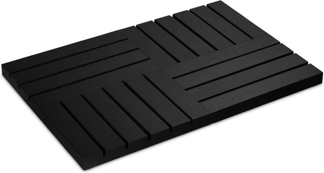Rutschfeste Badematte aus Bambus von Relaxdays in Schwarz, B/T/H: 61 x 40 x 3,5 cm - Bild 1