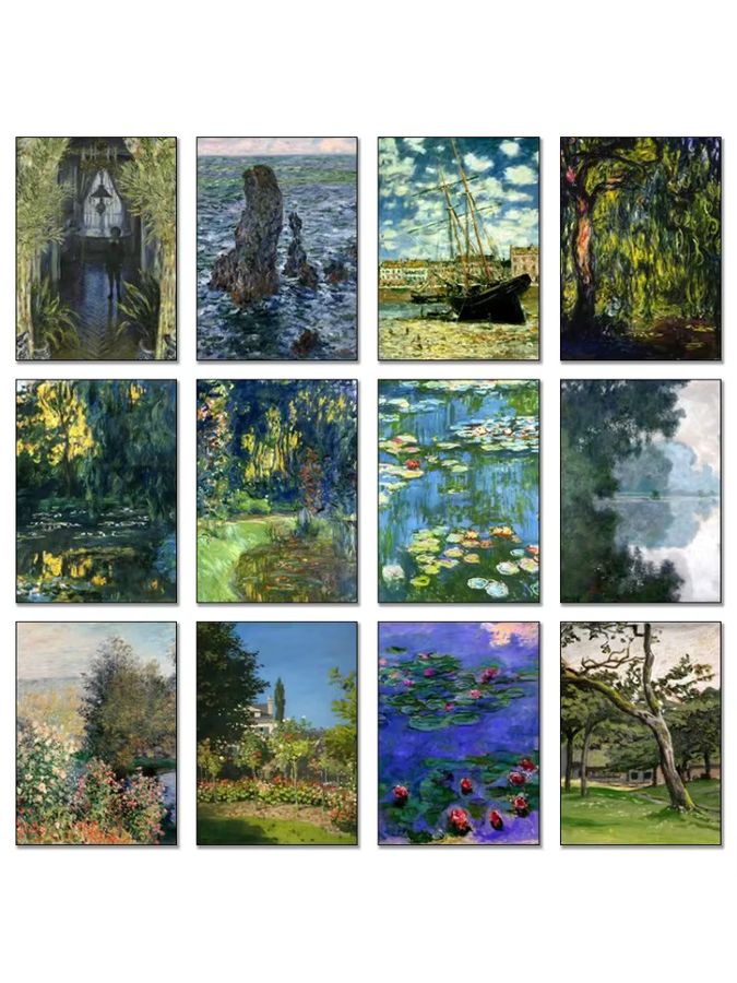 Claude Monet Seerose Teich Vintage Landschaft Poster als Leinwand Wandkunst für dein Wohnzimmer - Bild 2