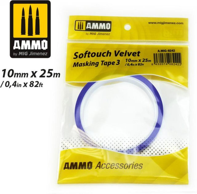 Softouch Velvet Masking Tape Blau Breite: 1 cm, Länge: 25 m - Bild 1