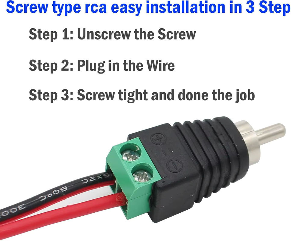 FRHY RCA-Adapter Set in Schwarz mit 5 Phono-Steckern und 5 Buchsen auf AV-Schraubklemmen - Bild 2