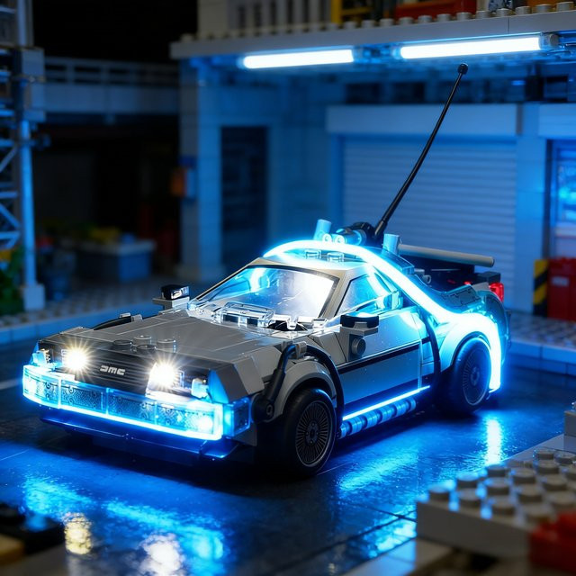 LEGO Speed Champions Zeitmaschine, LED-Licht, dekorative Lampe, mit Batteriefach - Bild 1