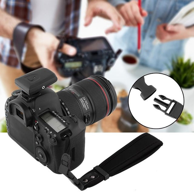 Shoemst Kamera Handgriff mit weichem Schwamm und Handgelenkschlaufe Sicherheitsgurt in Schwarz für DSLR-Kameras - Bild 1