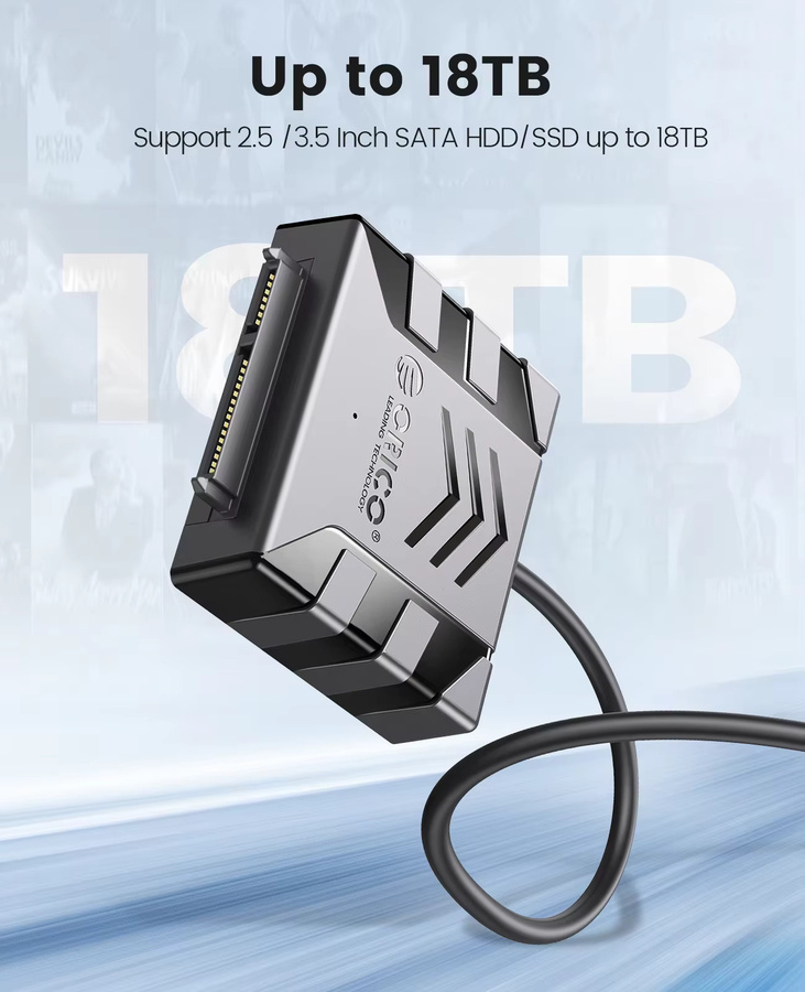 ORICO USB 3.0 zu SATA Konverter Adapter für 2,5 und 3,5 Zoll HDD und SSD in Schwarz - Bild 5
