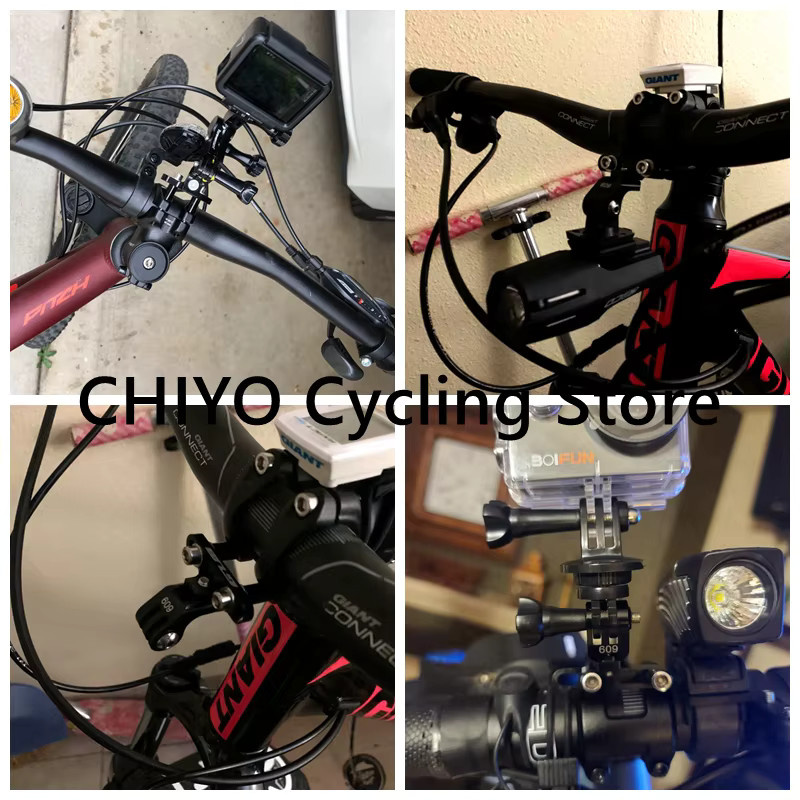 Gub 609 Aluminium Fahrrad Halter Adapter für GoPro Kamera und Licht in Schwarz - Bild 6